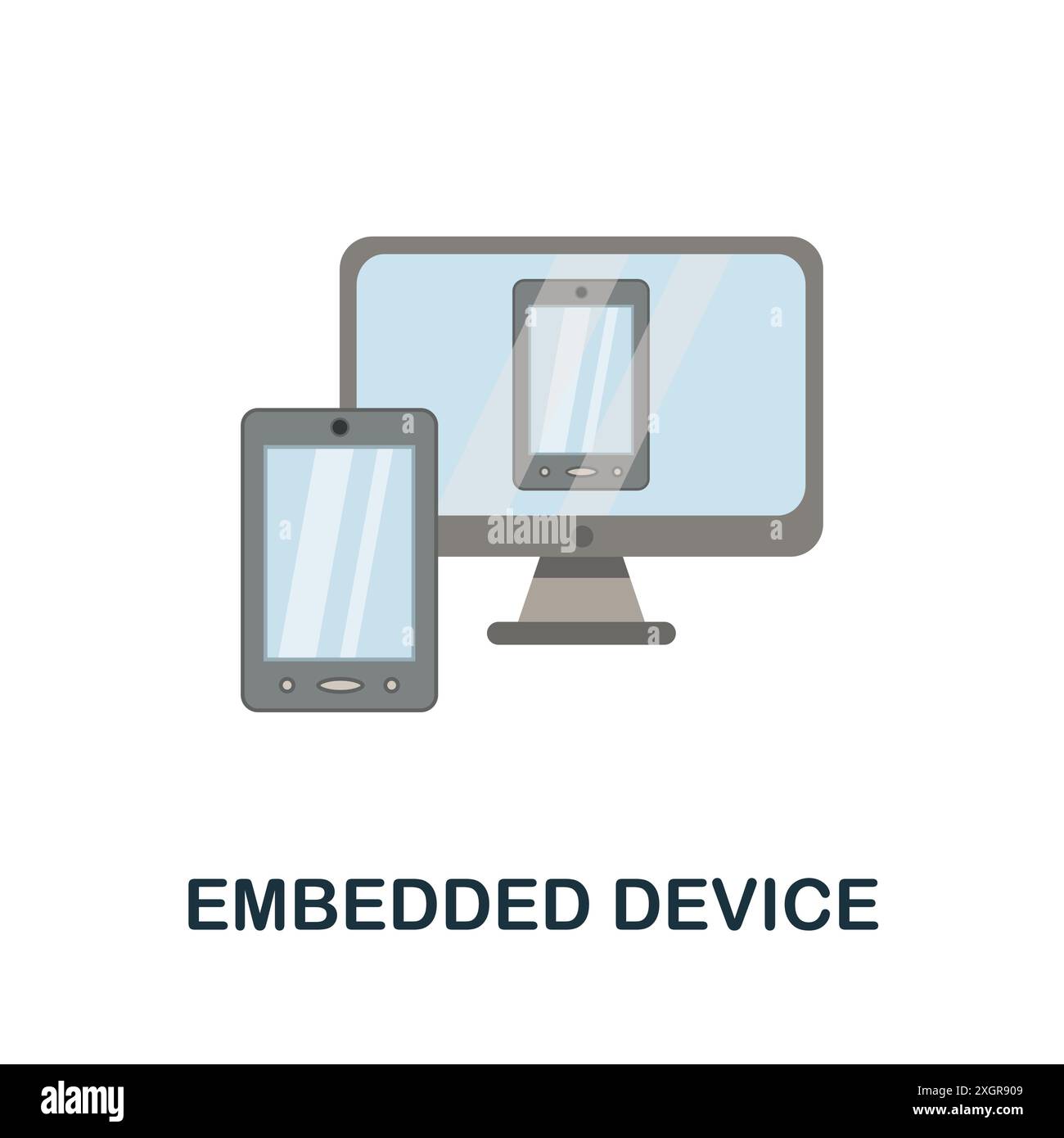 Icône plate périphérique intégré. Signe coloré de la collection d'apprentissage automatique. Illustration de l'icône Creative Embedded Device pour la conception Web, les infographies et Illustration de Vecteur