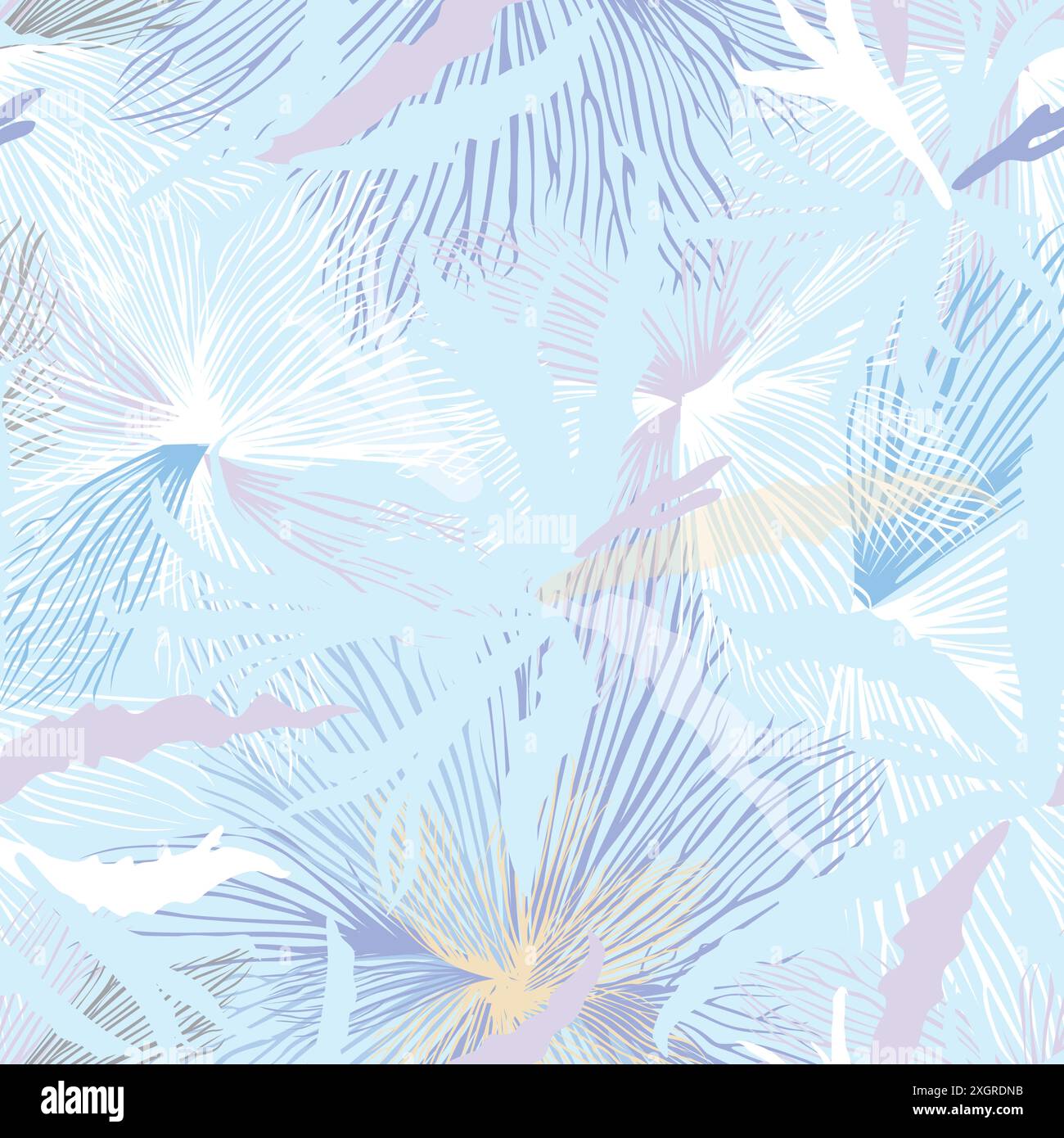 Texture fleurie avec dessin de ligne de la neige, des feuilles et des feuilles. Motif naturel floral abstrait sans couture avec des flocons de neige, des lignes et des pétales. Art ornemental Illustration de Vecteur