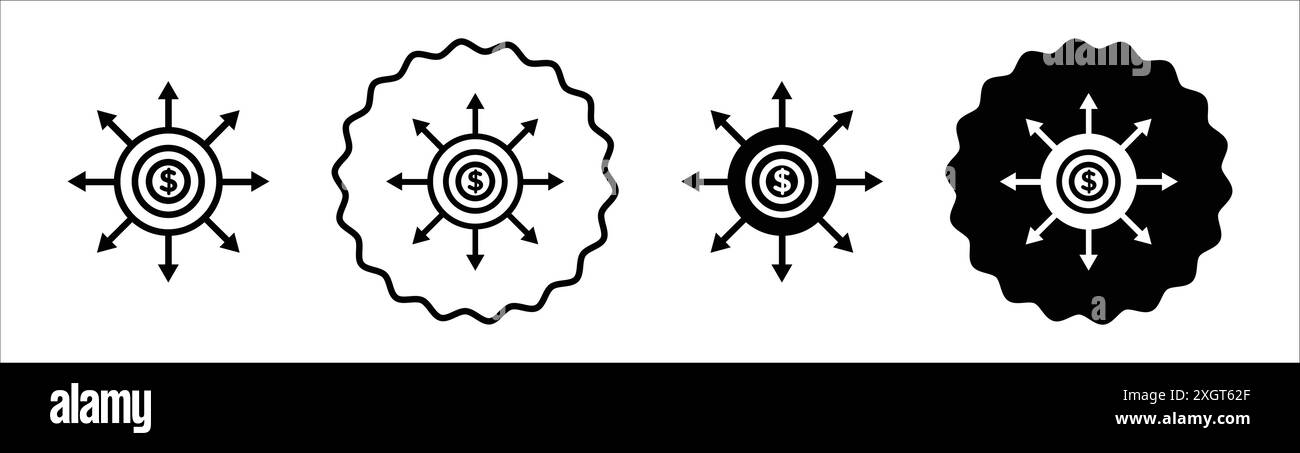 Contour de vecteur de signe de logo d'icône BNPL en couleur noire et blanche Illustration de Vecteur