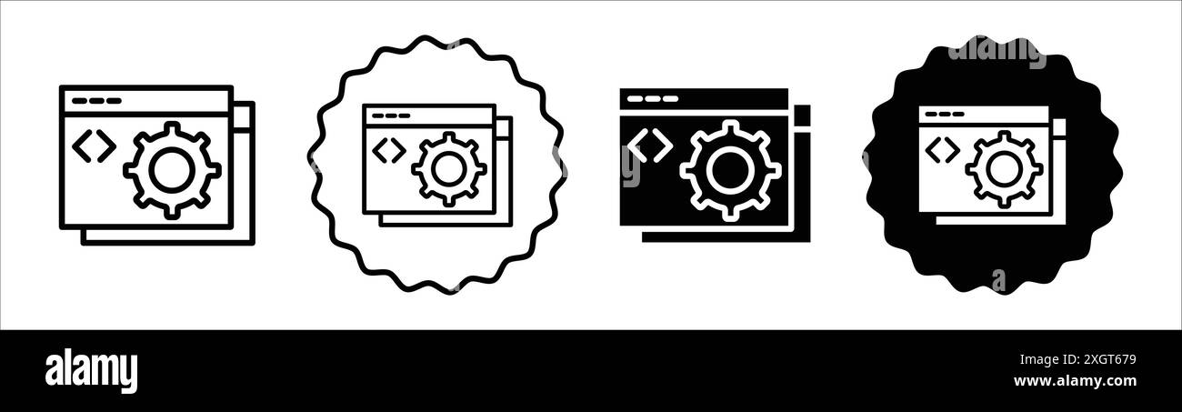 Contour de vecteur de signe de logo d'icône d'arrière-plan en couleur noire et blanche Illustration de Vecteur