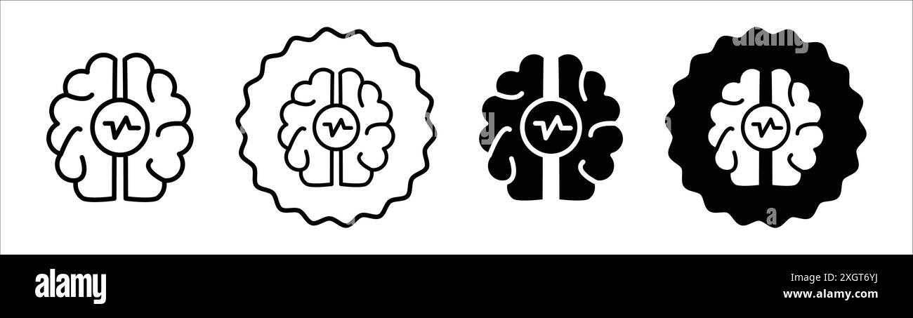 Contour de vecteur de signe de logo d'épilepsie en noir et blanc Illustration de Vecteur