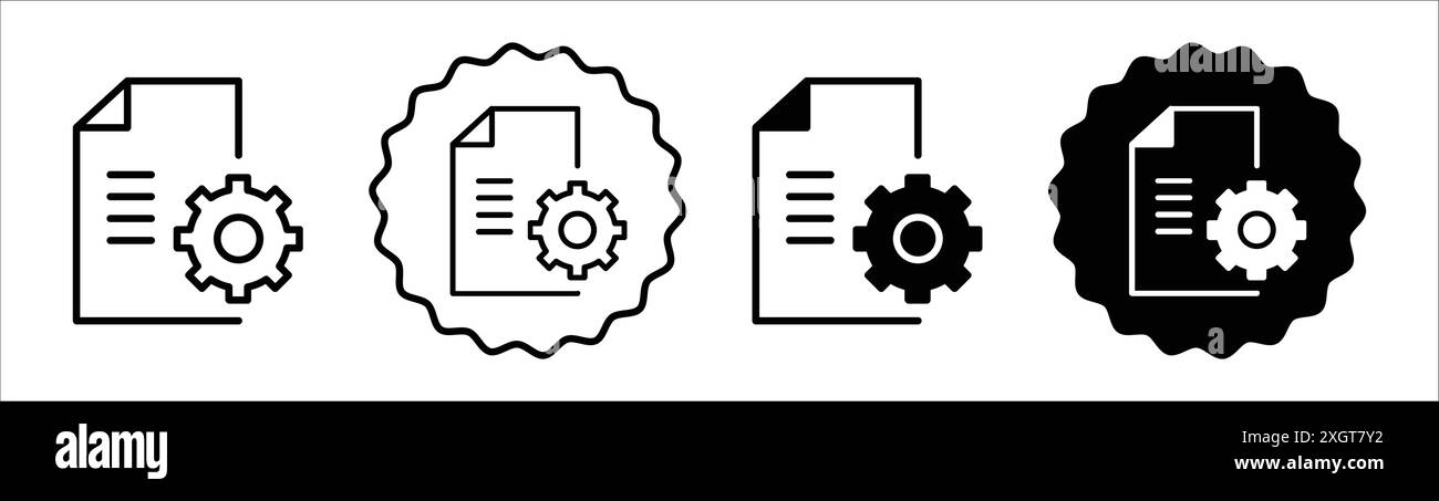 Termes généraux icône logo signe vectoriel contour en noir et blanc Illustration de Vecteur