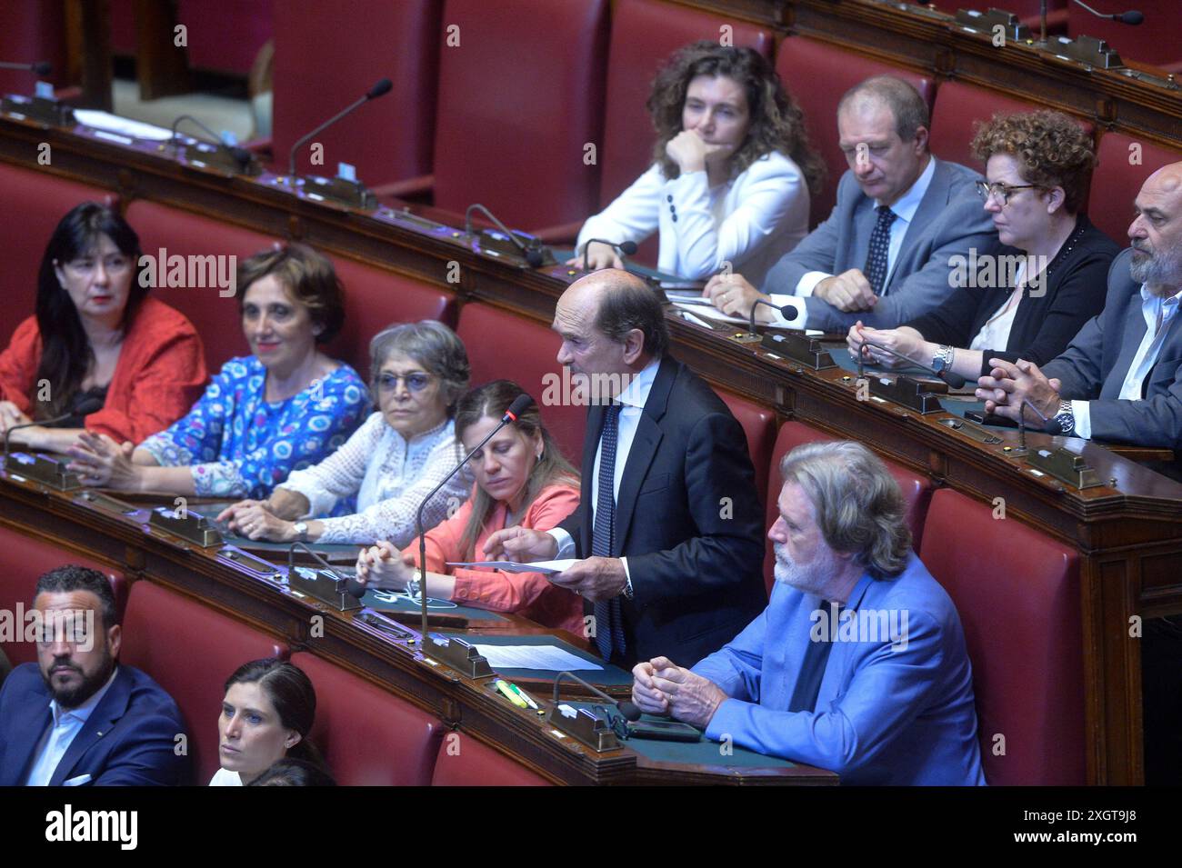 Italie, Rome, 10 juillet 2024 : Chambre des députés, explications de vote et vote sur la loi Nordio, qui prévoit l'abolition du crime d'"abus de pouvoir", dans la photo Federico Cafiero de Raho, député du Moviment cinq étoiles (M5S) photo © Stefano Carofei/Sintesi/Alamy Live News Banque D'Images