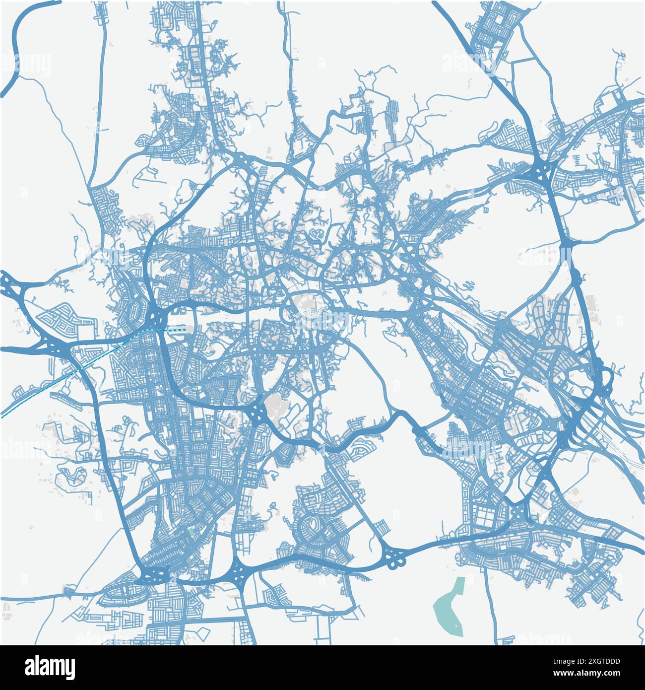 Carte de la Mecque en Arabie Saoudite en bleu. Contient un vecteur en couches avec routes eau, parcs, etc Illustration de Vecteur