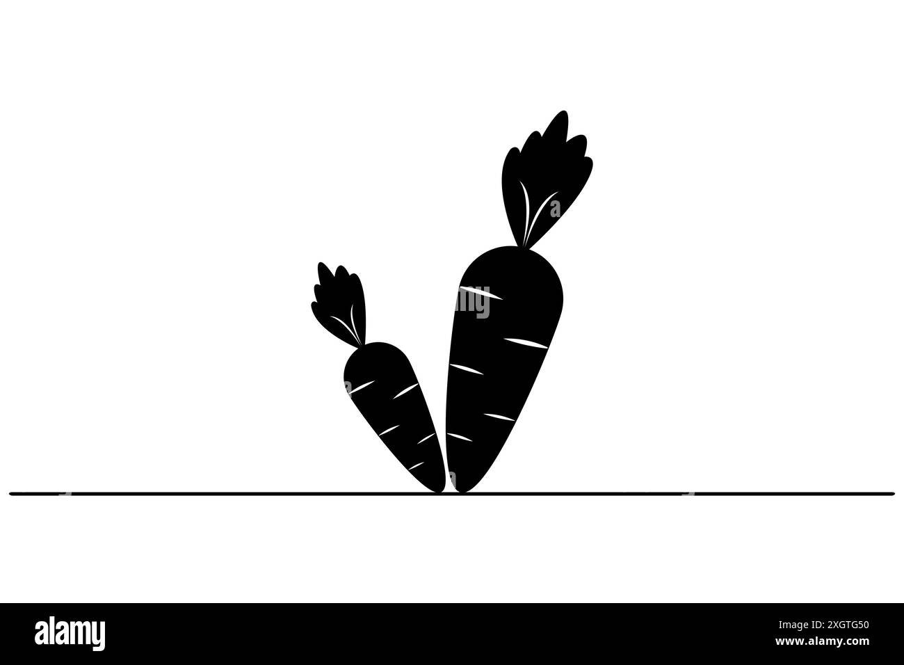 Art vectoriel de silhouette de carotte d'illustration d'art vectoriel de contour isolé Illustration de Vecteur