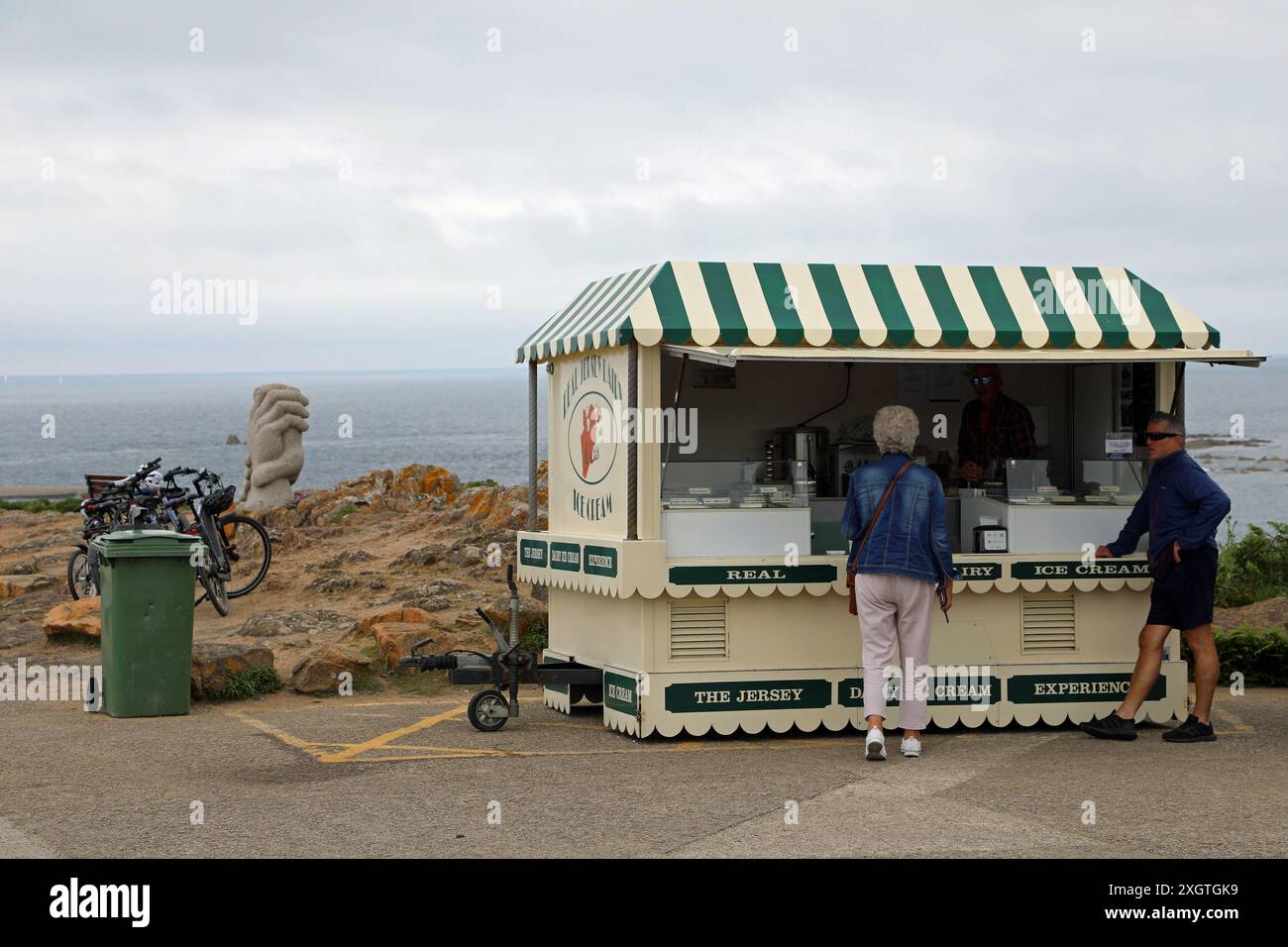 Kiosque Jersey Ice Cream à Saint Brelade Banque D'Images