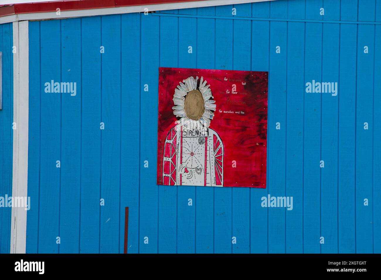 Murale force et espoir à Apex, Nunavut, Canada Banque D'Images