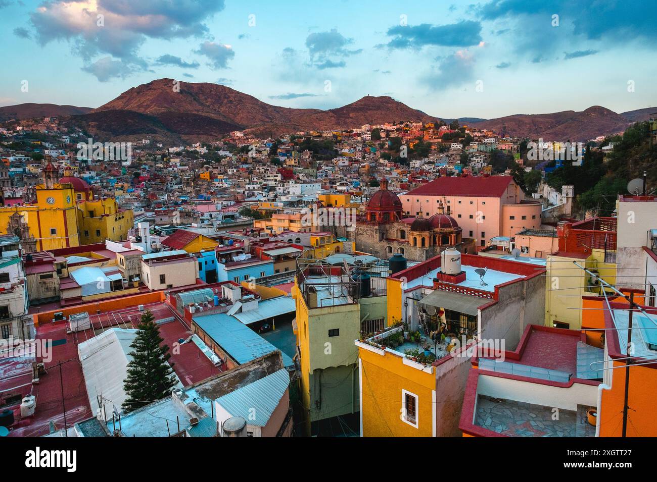 Vue sur le toit de Guanajuato, Mexique Banque D'Images