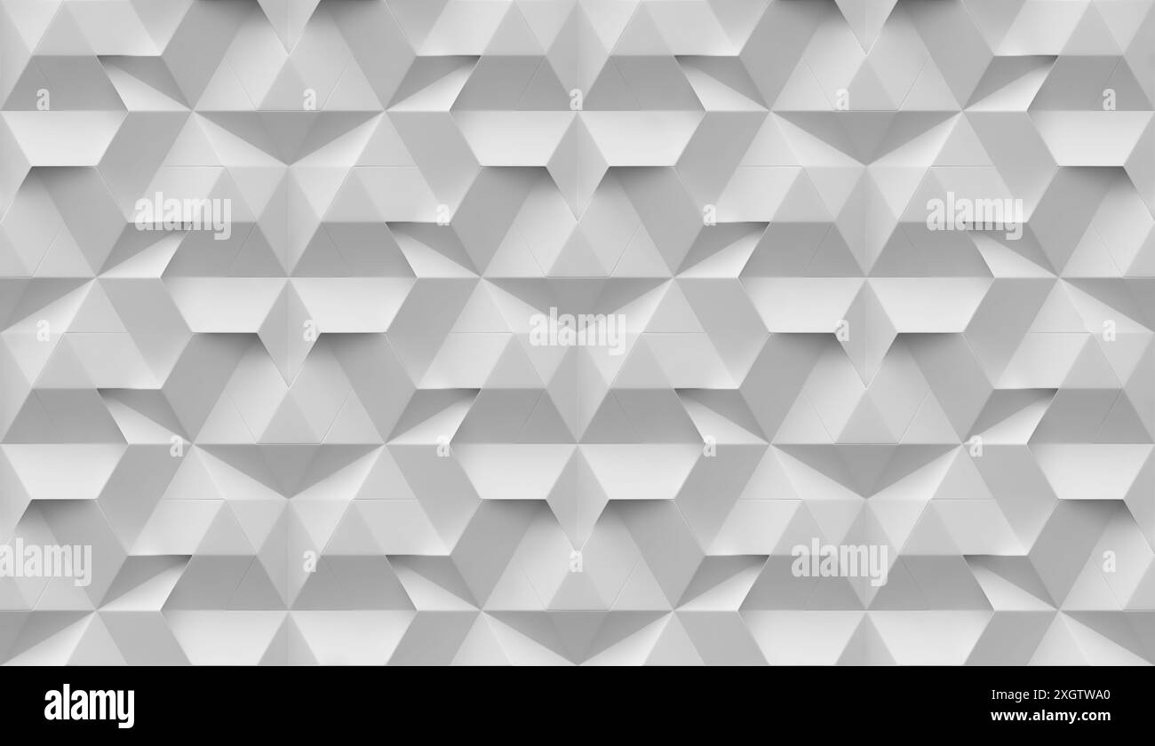 Un motif géométrique 3D visuellement frappant conçu pour l'utilisation du papier peint son schéma de couleurs monochrome offre une esthétique moderne et minimaliste, idéale pour in Banque D'Images