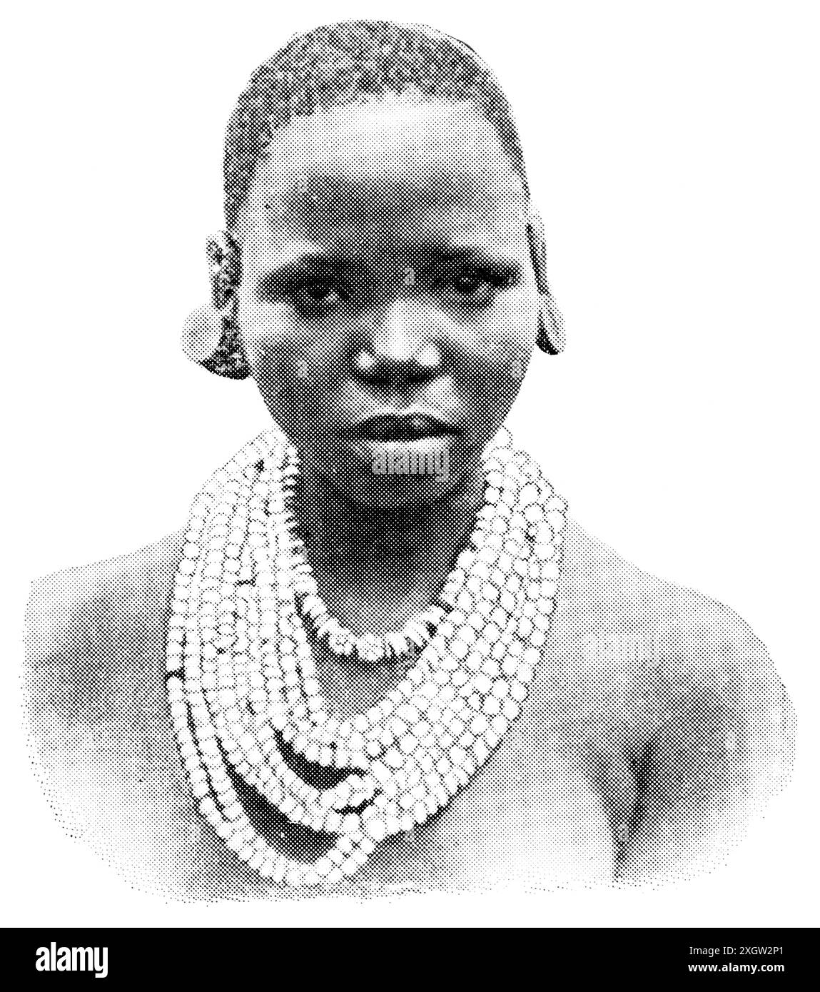 Peuples africains. Le portrait de femme Chagga (Wachagga), est un groupe ethnique bantoue de la région du Kilimandjaro en Tanzanie. Banque D'Images