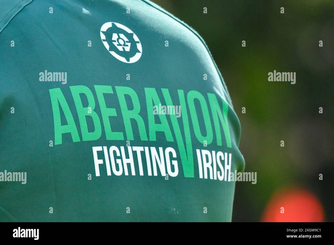 Port Talbot, pays de Galles. 6 juillet 2024. Le dos d'un maillot de combat Aberavon lors du match de la JES Group Rugby League Conference entre Aberavon Fighting Irish et Torfaen Tigers à Aberavon Harlequins RFC à Port Talbot, pays de Galles, Royaume-Uni, le 6 juillet 2024. Crédit : Duncan Thomas/Majestic Media. Banque D'Images