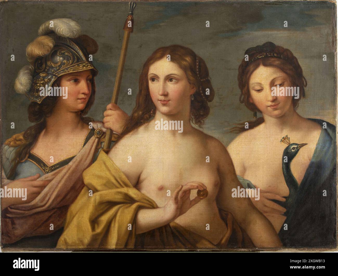 Trois déesses au jugement de Paris peintes par Simon Vouet Banque D'Images