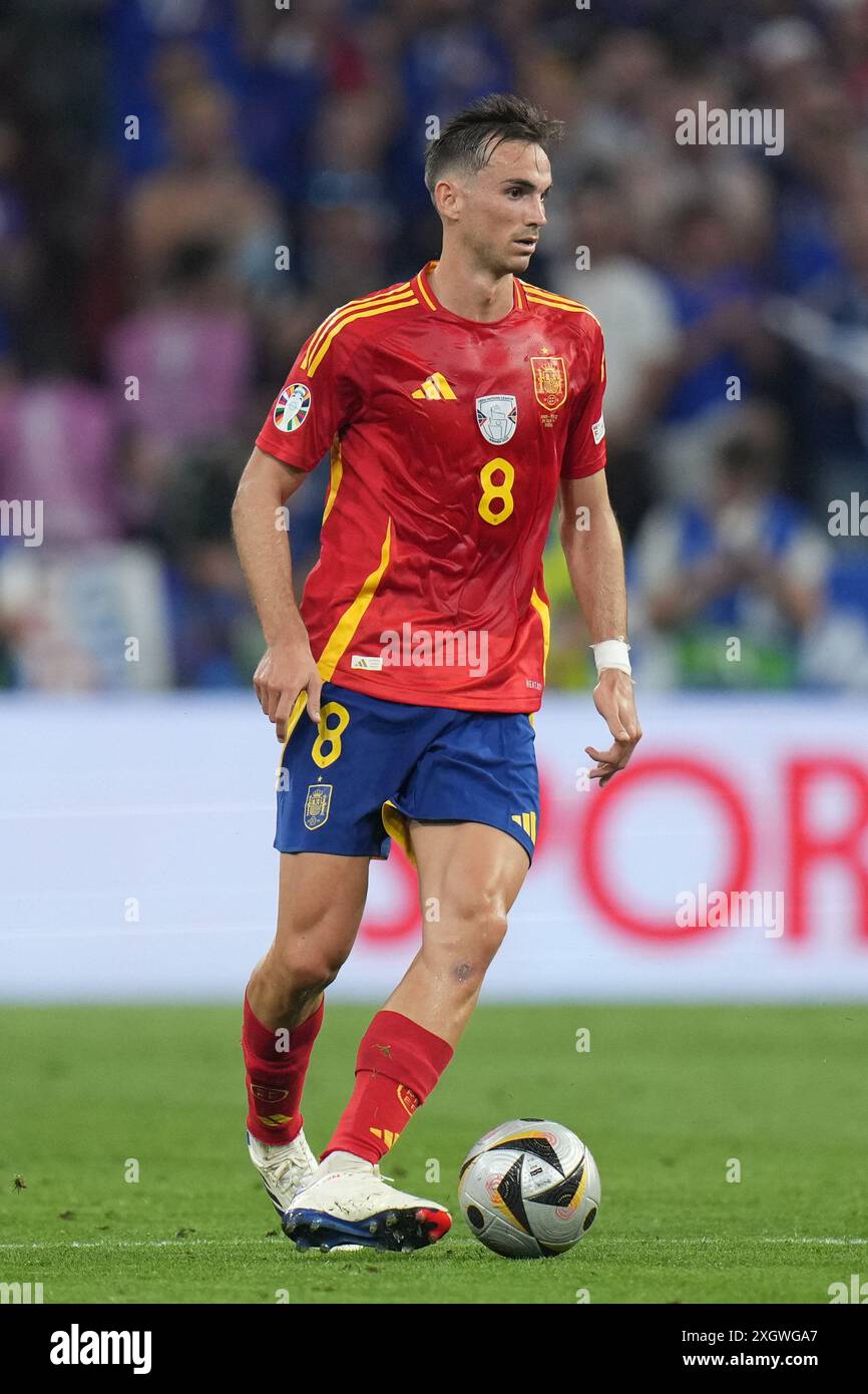 Munich, Allemagne. 9 juillet 2024. Fabián Ruiz d'Espagne lors de l'UEFA EURO 2024 - demi-finales - Espagne vs France à Munich Football Arena. Crédit : Meng Gao/Alamy Live News Banque D'Images