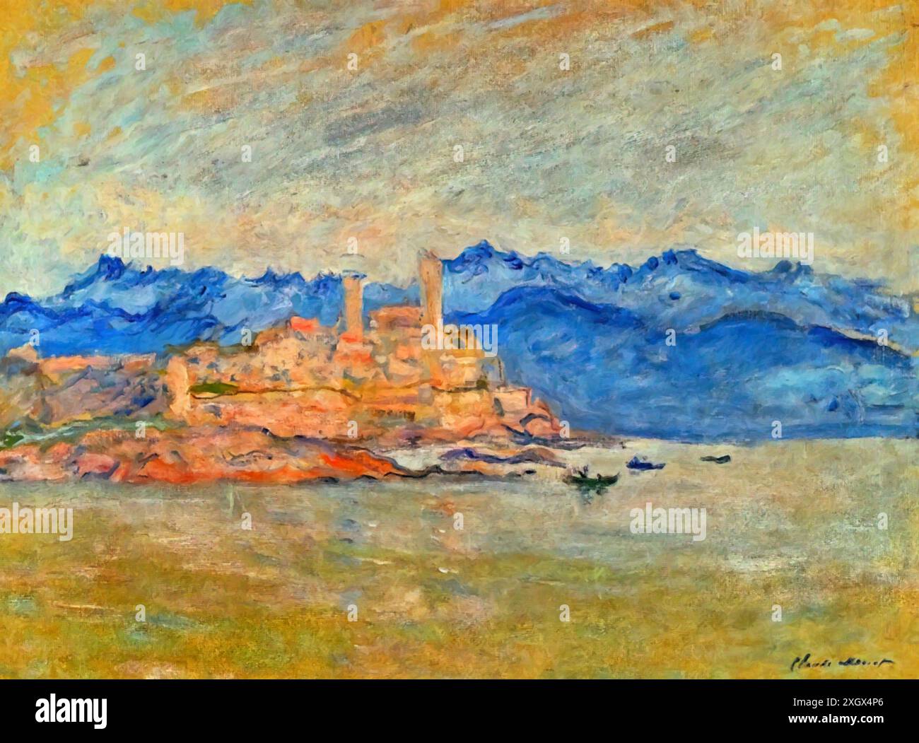 Le fort d'Antibes, 1888 (peinture) de l'artiste Monet, Claude (1840-1926) français. Illustration de Vecteur