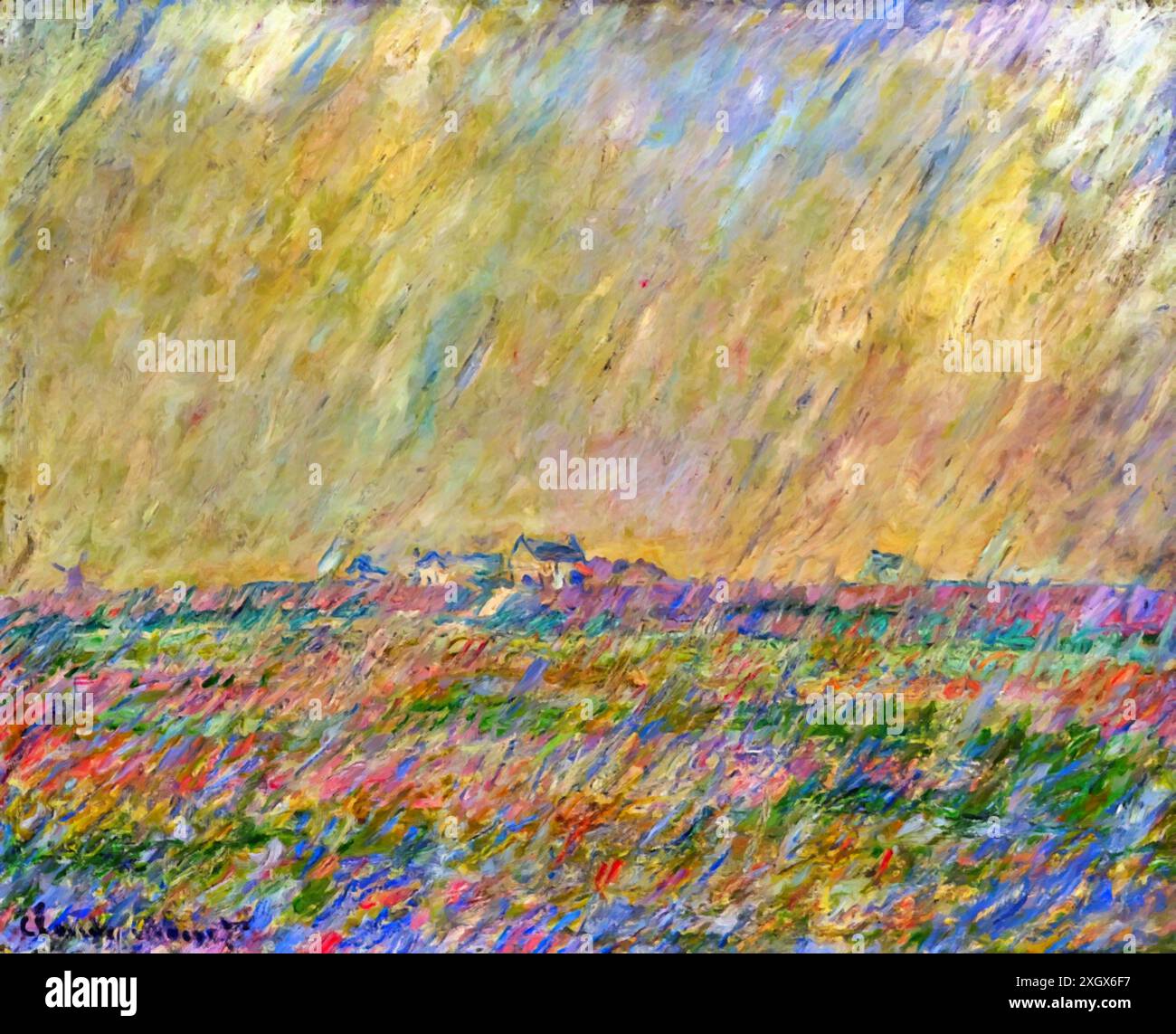 La pluie, 1886-87 (peinture) de l'artiste Monet, Claude (1840-1926) Français. Illustration de Vecteur