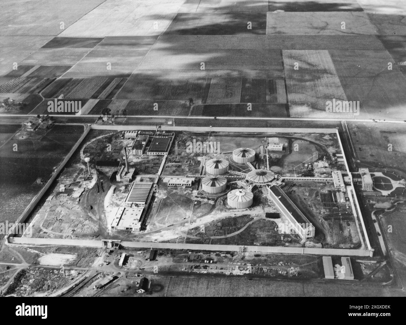 Vue aérienne du pénitencier d'État de Joliet, Illinois, septembre 1932 Banque D'Images