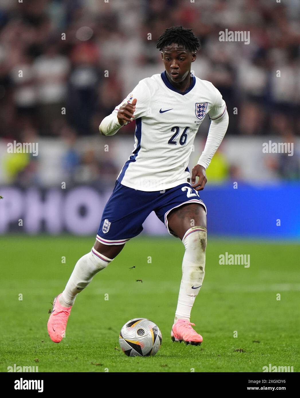 L'Anglais Kobbie Mainoo lors de l'UEFA Euro 2024, demi-finale au BVB Stadion Dortmund à Dortmund, Allemagne. Date de la photo : mercredi 10 juillet 2024. Banque D'Images