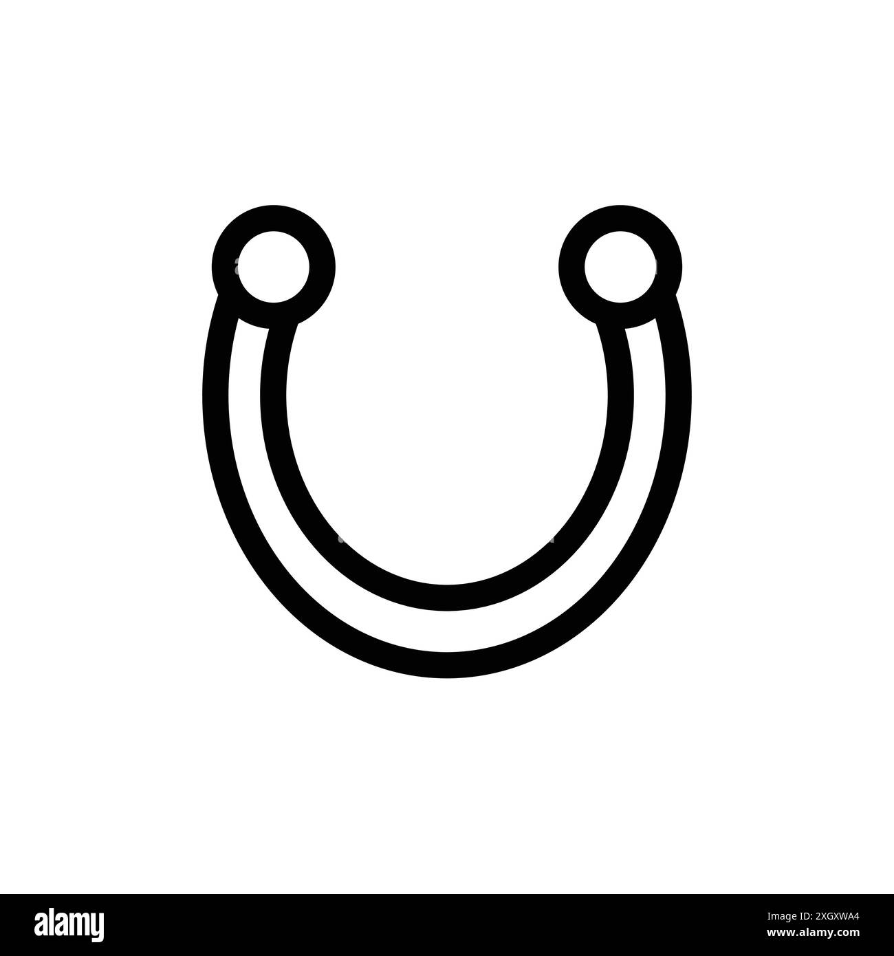 Contour de vecteur de signe de logo d'icône de fer à cheval en couleur noire et blanche Illustration de Vecteur