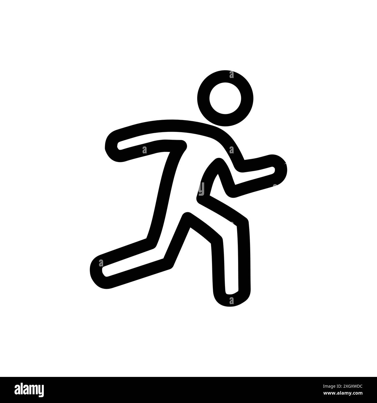 Contour vectoriel de signe de logo d'exercice de fitness en couleur noire et blanche Illustration de Vecteur