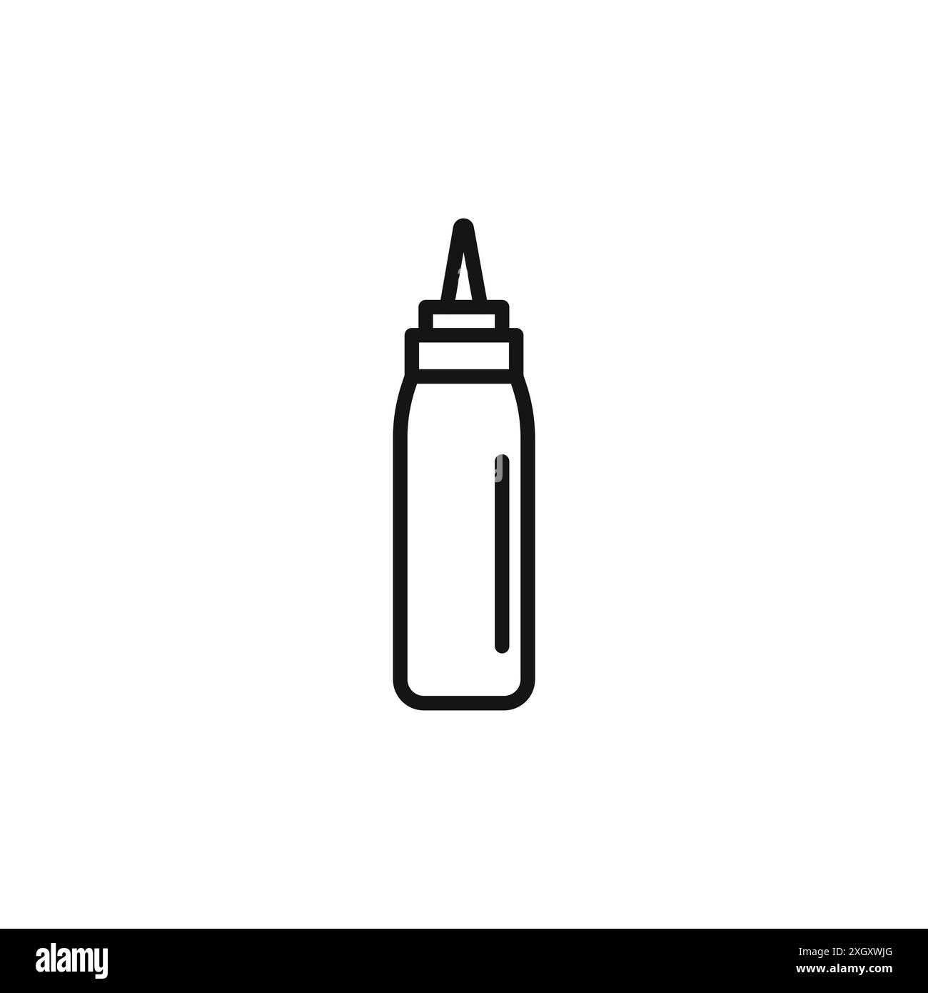 Contour de vecteur de signe de logo d'icône de sauce en couleur noire et blanche Illustration de Vecteur