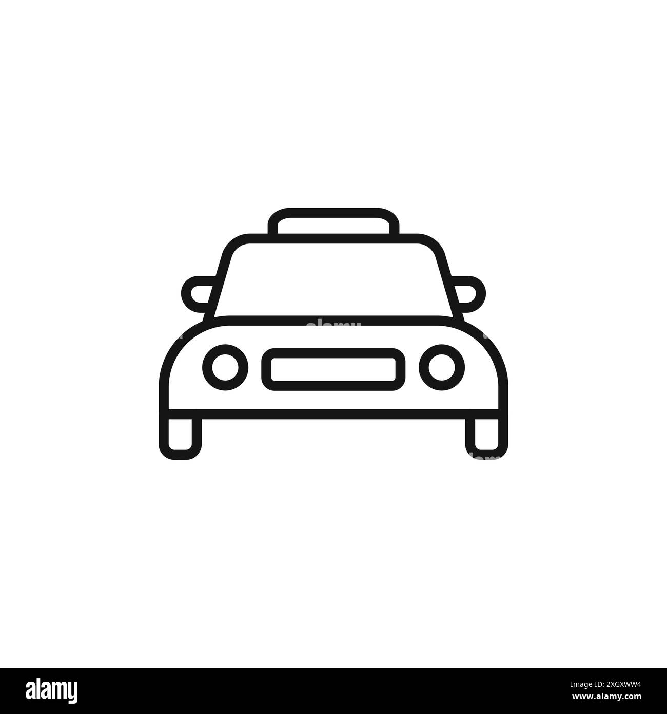 Contour de vecteur de signe de logo d'icône de taxi en couleur noire et blanche Illustration de Vecteur