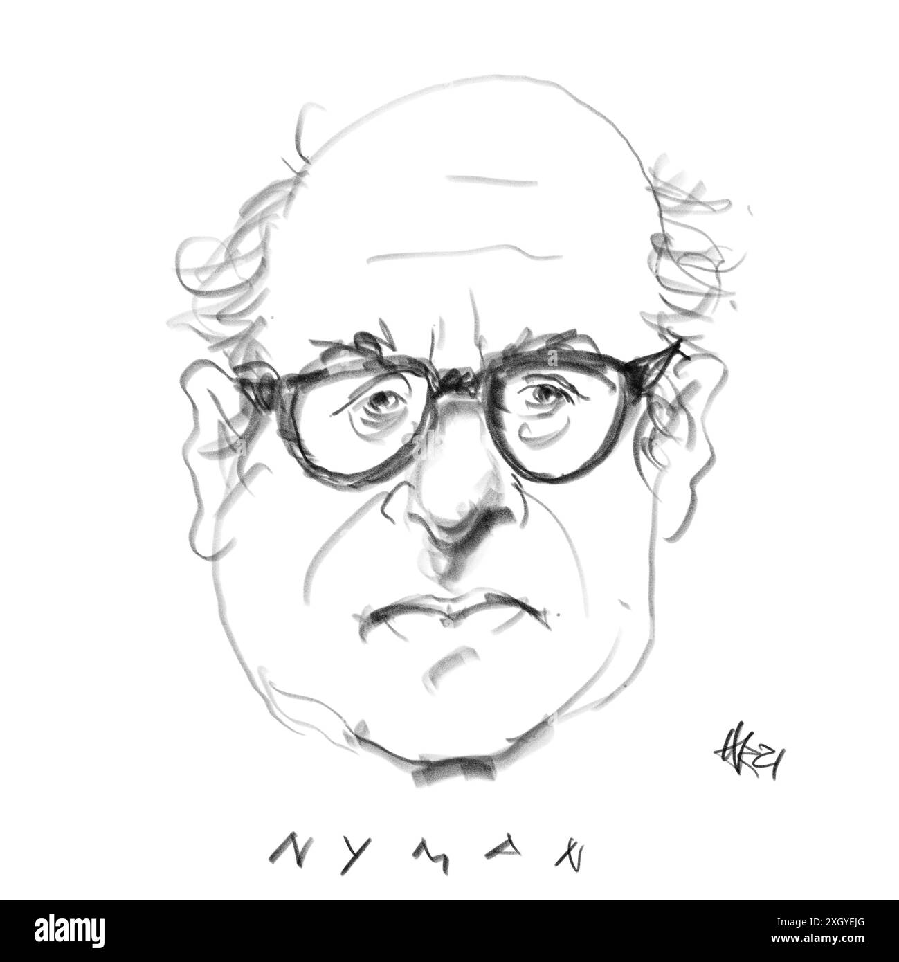 Portrait du compositeur Michael Nyman Banque D'Images