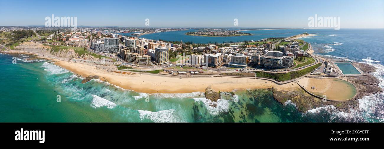 Photographie aérienne de Newcastle Beach, Nouvelle-Galles du Sud Banque D'Images