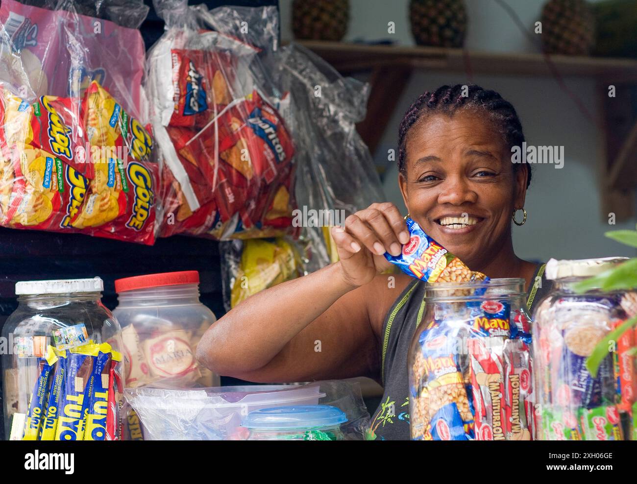 Panama, Panama City, magasin de bonbons à Panama Viejo, la partie historique de la ville. Banque D'Images
