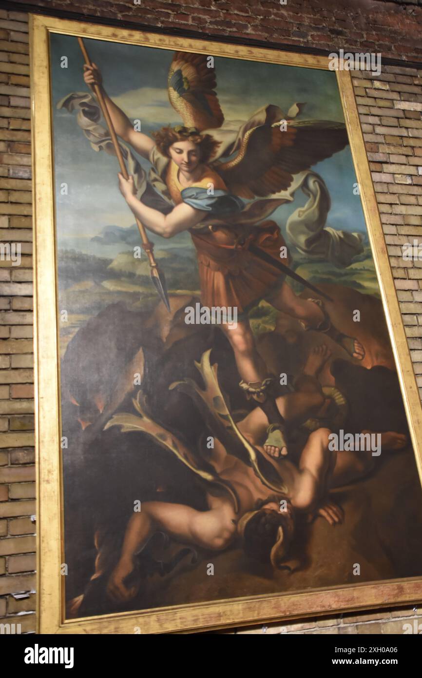 L'église Saint-Michel des Batignolles à Paris est située place Saint-Jean dans le 17e arrondissement de Paris, à l'angle de la rue Saint-Jean et du p Banque D'Images