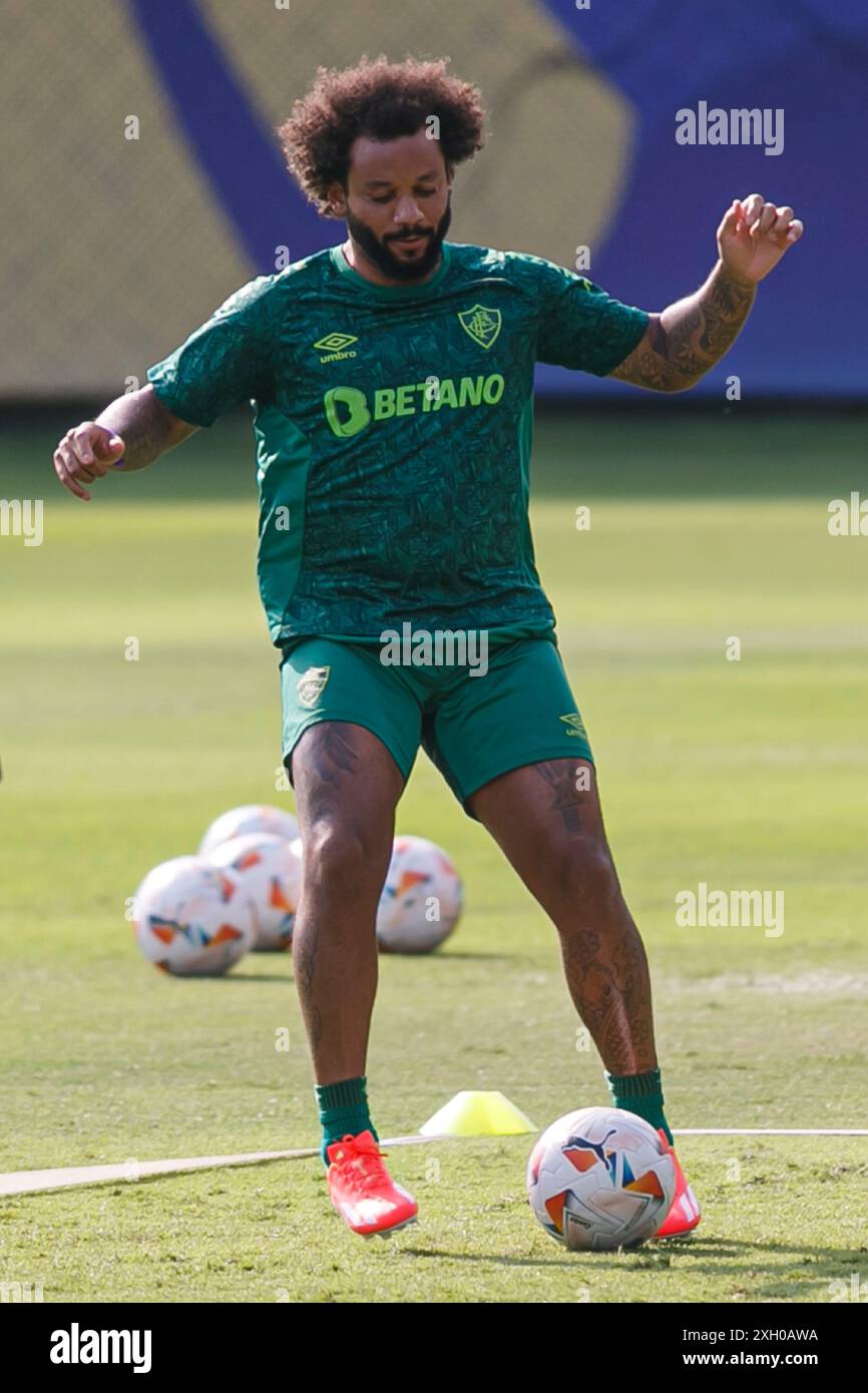 LIMA, PÉROU - 2 AVRIL : Marcelo Vieira pendant la session de formation Fluminense à la Villa Deportiva Nacional. (Photo de Martín Fonseca) Banque D'Images