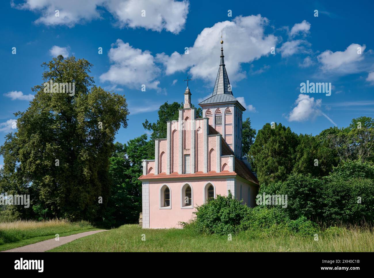 Église de Lenne-Park, parc national Unteres Odertal, Criewen, Uckermark, Brandebourg, Allemagne, Europe Banque D'Images