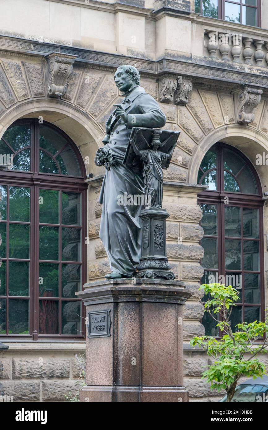 Monument à Carl Maria von Weber par Ernst Rietschel à Dresde, Saxe, Allemagne Banque D'Images