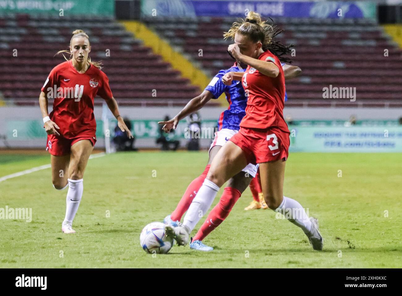 Mia Pante du Canada lors de la Coupe du monde féminine U-20 de la FIFA, Costa Rica match France contre Canada le 14 août 2022. (Photo par : Martín Fonseca) Banque D'Images