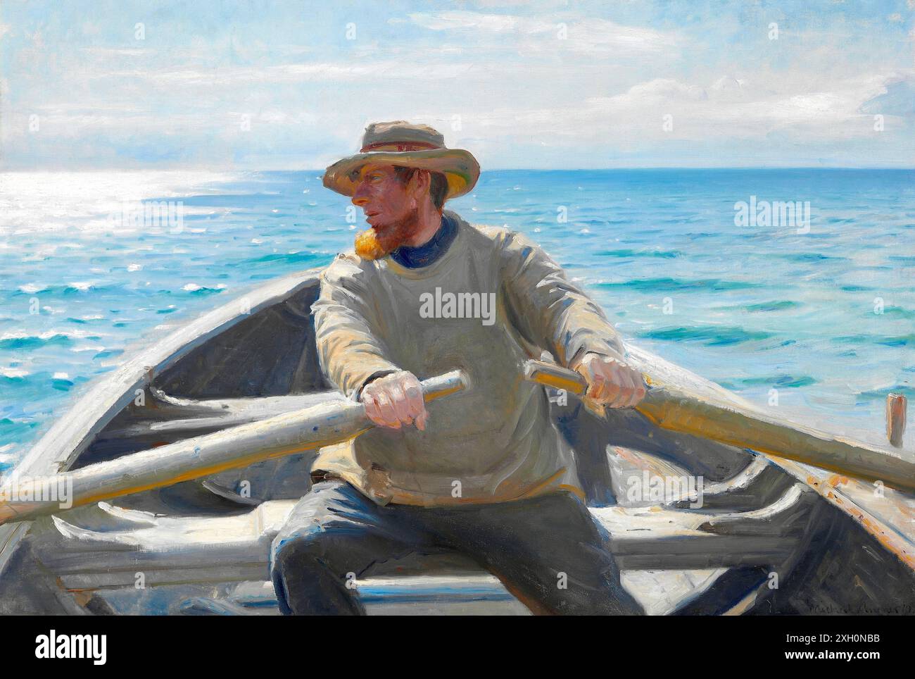 Michael Ancher - pêcheur à l'aviron - 1910 Banque D'Images