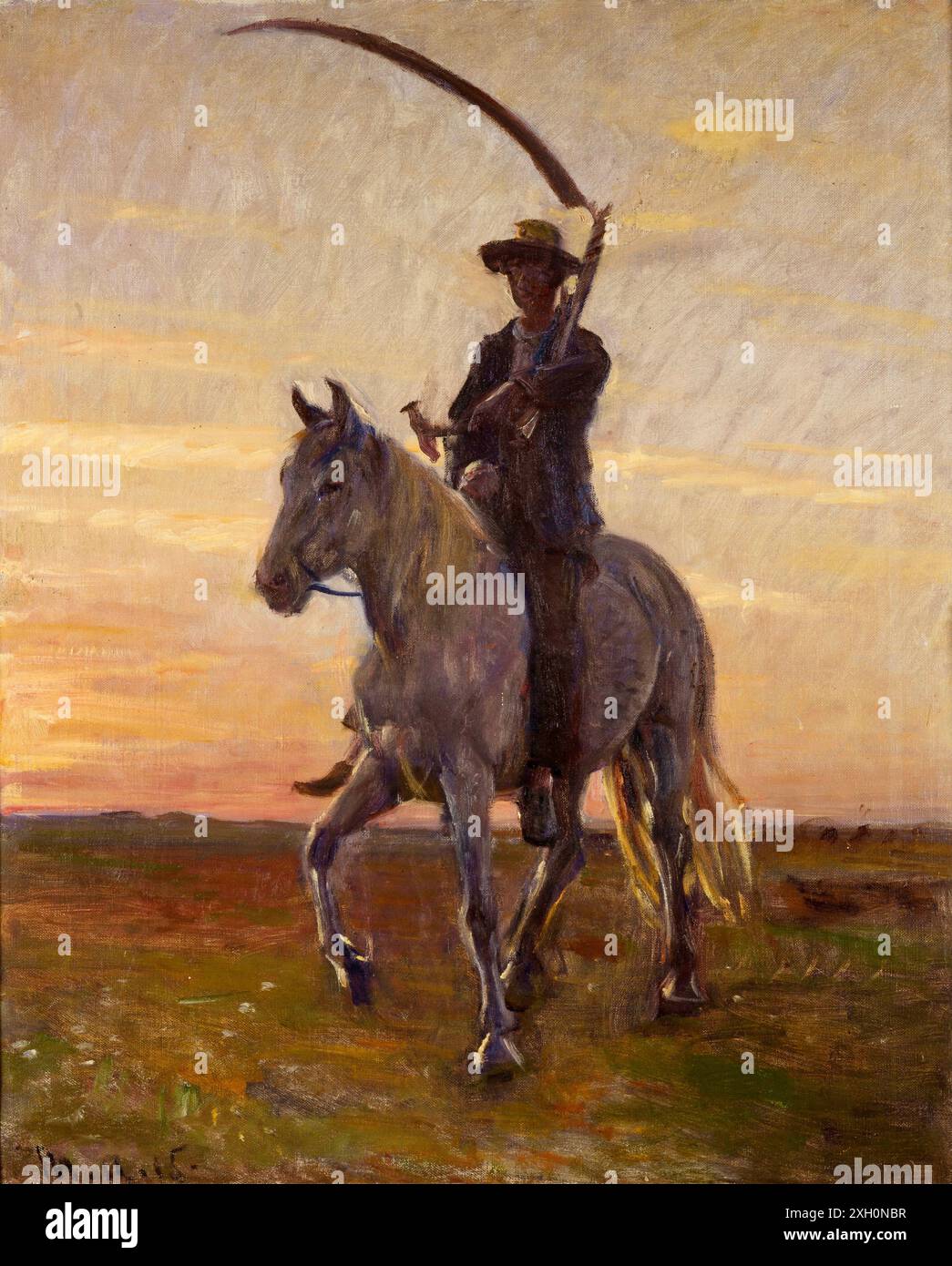Michael Ancher - jeune homme Riding Home After the Harvest - 1915 Banque D'Images