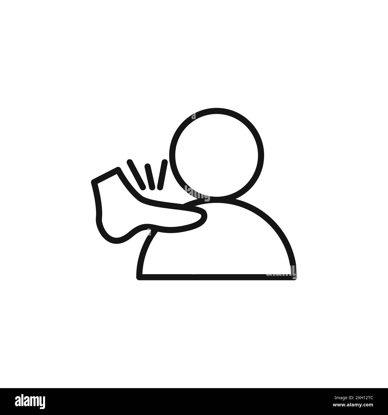 Contour de vecteur de signe de logo de kickboxer en couleur noire et blanche Illustration de Vecteur