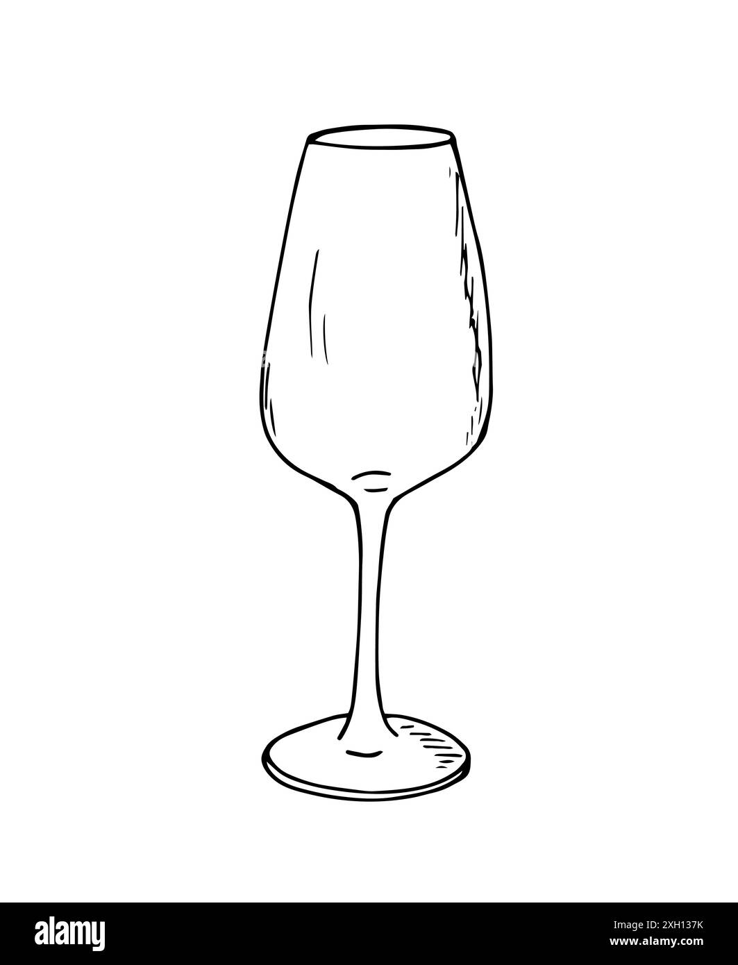 Verre à vin de Porto. Illustration dessinée à la main de verre à vin. Isolé sur fond blanc. Illustration de Vecteur