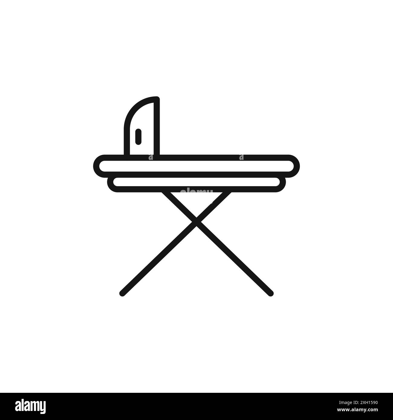 contour de vecteur de signe de logo d'icône de table à repasser en couleur noire et blanche Illustration de Vecteur