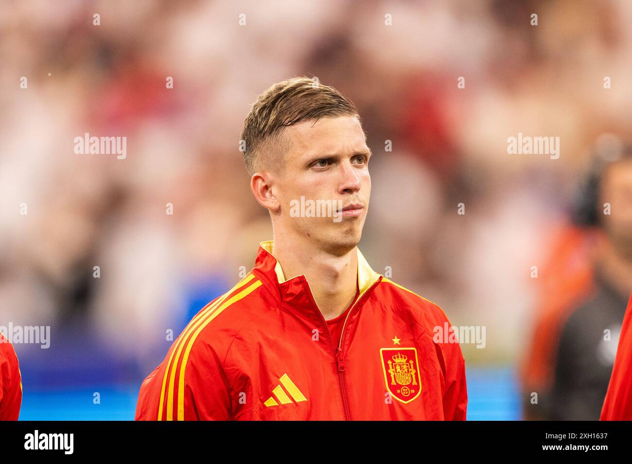 Munich, Allemagne. 09 juillet 2024. Dani Olmo, Espagnol, vu lors de la demi-finale de l'Euro 2024 de l'UEFA entre l'Espagne et la France à l'Allianz Arena de Munich. Banque D'Images