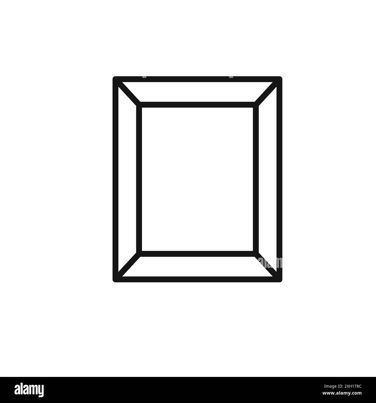 Contour de vecteur de signe de logo d'icône de cadre photo en noir et blanc Illustration de Vecteur