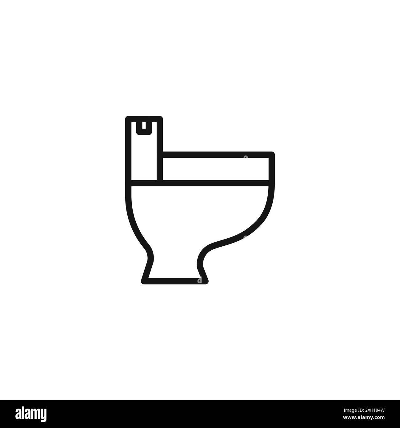 contour vectoriel de signe d'icône de toilette de toilettes en noir et blanc Illustration de Vecteur