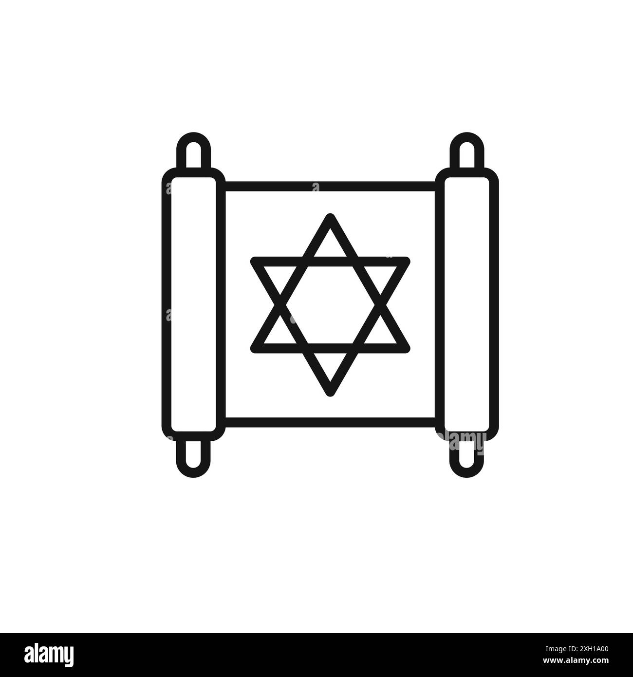 Contour vectoriel de signe de logo d'icône Torah en couleur noire et blanche Illustration de Vecteur