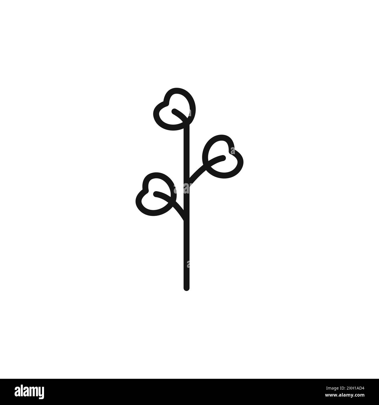 contour de vecteur de signe de logo d'icône de légume de cresson en noir et blanc Illustration de Vecteur