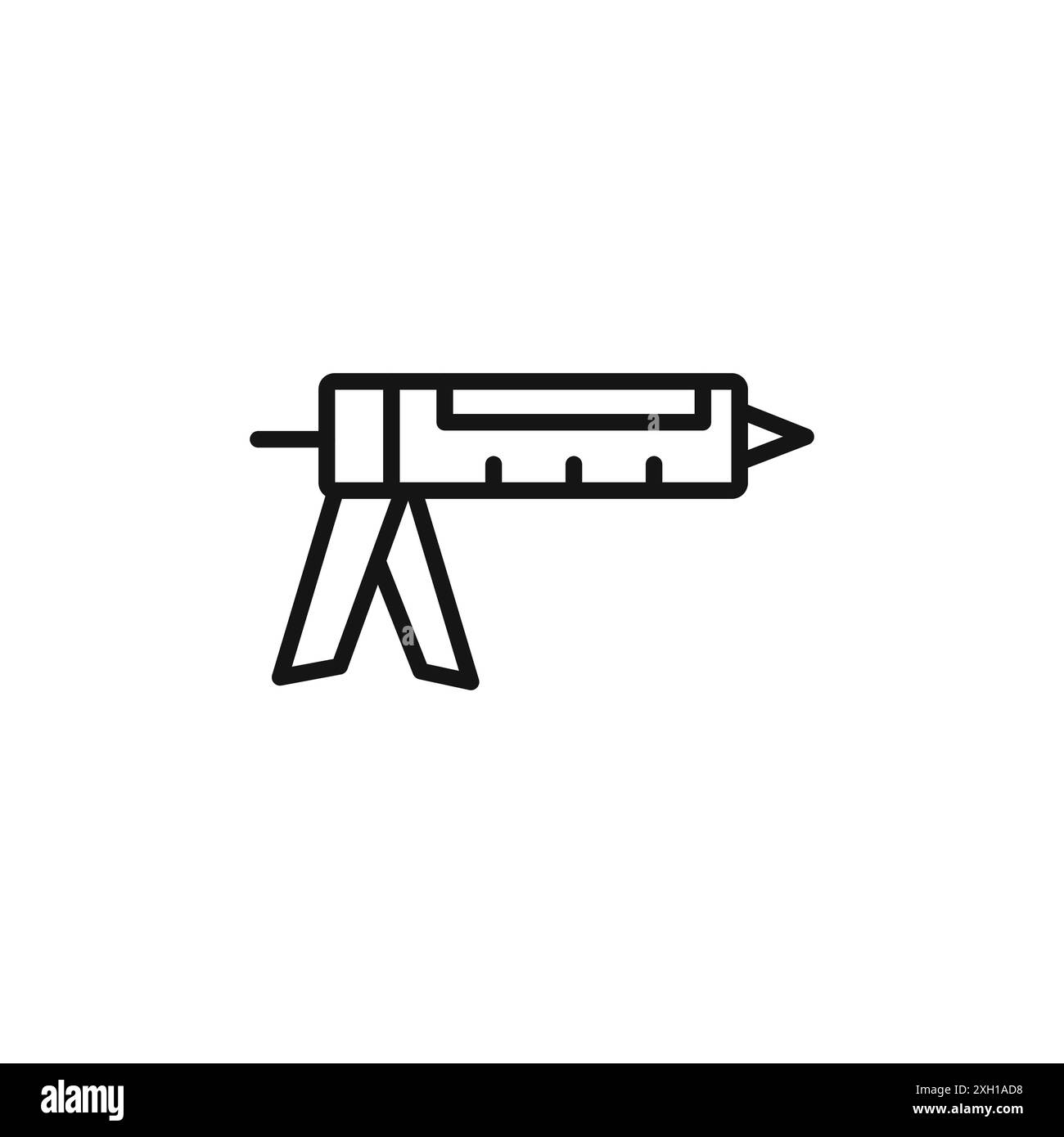 contour de vecteur de signe de logo d'icône de pistolet de scellant en couleur noire et blanche Illustration de Vecteur