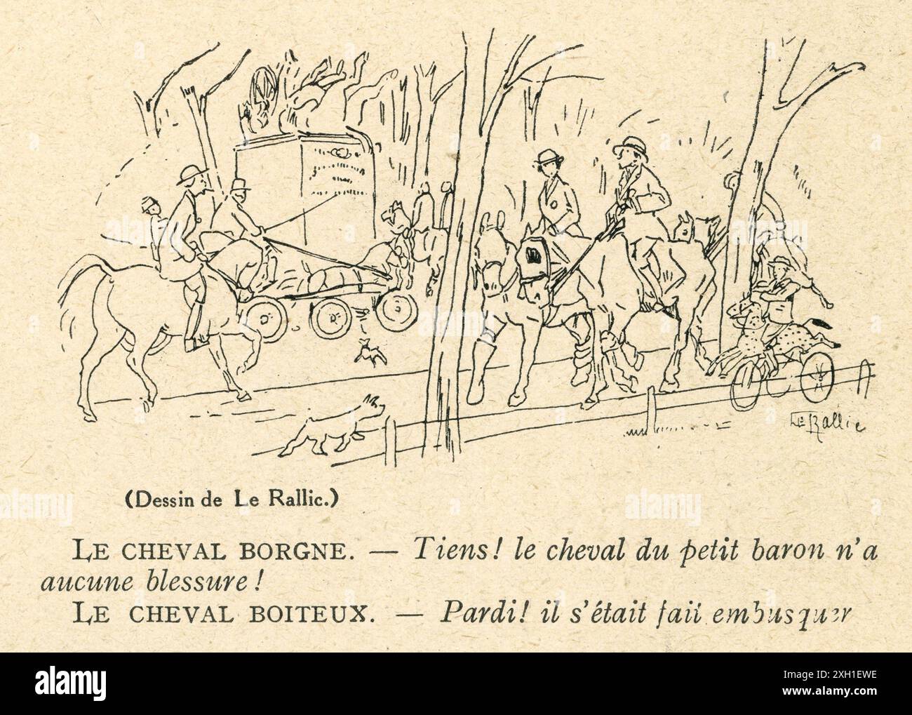 Dessin d'Etienne le Rallic publié dans l'hebdomadaire satirique français 'la Baïonnette' n°33, le 17 février 1916. Numéro spécial intitulé 'les stratèges en chambre' (stratèges dans leurs chambres) Banque D'Images