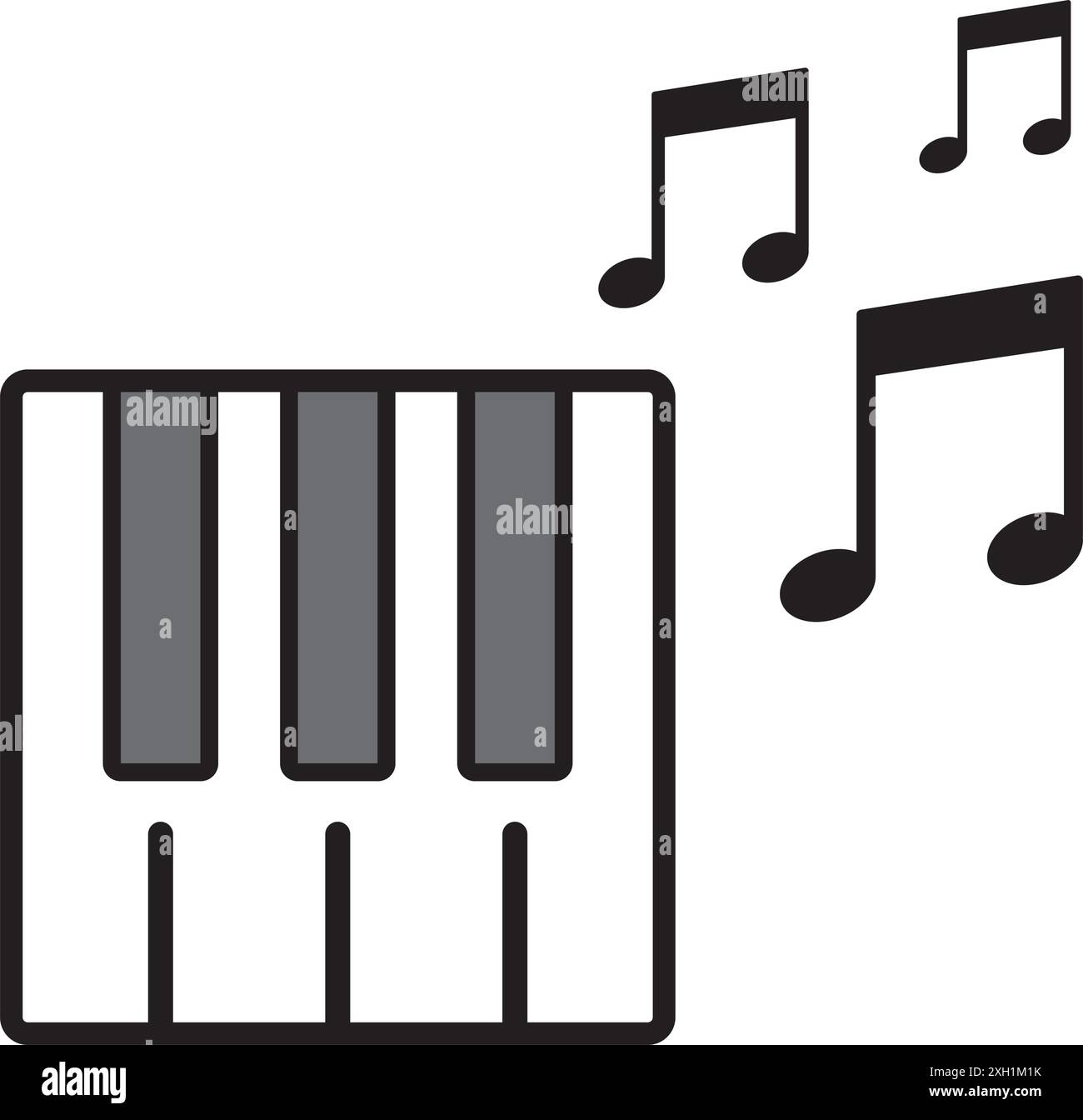 modèle de logo d'illustration vectorielle d'icône de piano Illustration de Vecteur