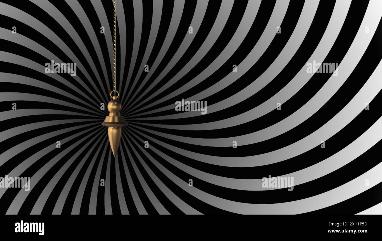 Hypnotisation à l'aide d'un pendule et d'un motif tourbillonnaire Banque D'Images