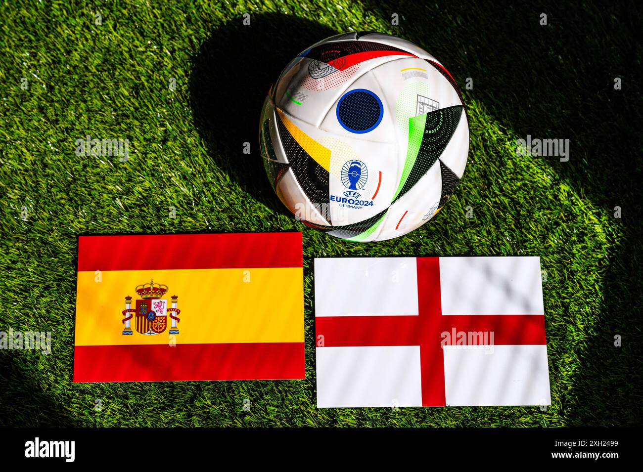 BERLIN, ALLEMAGNE, 10 JUILLET 2024 : Espagne vs Angleterre, finale de l'Euro 2024 Banque D'Images