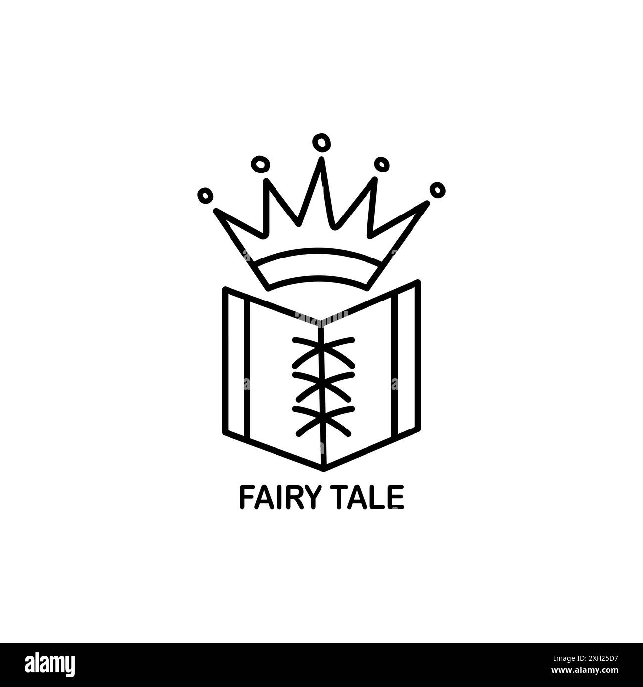 Illustration vectorielle de l'icône Outline de conte de fées d'enfance Illustration de Vecteur