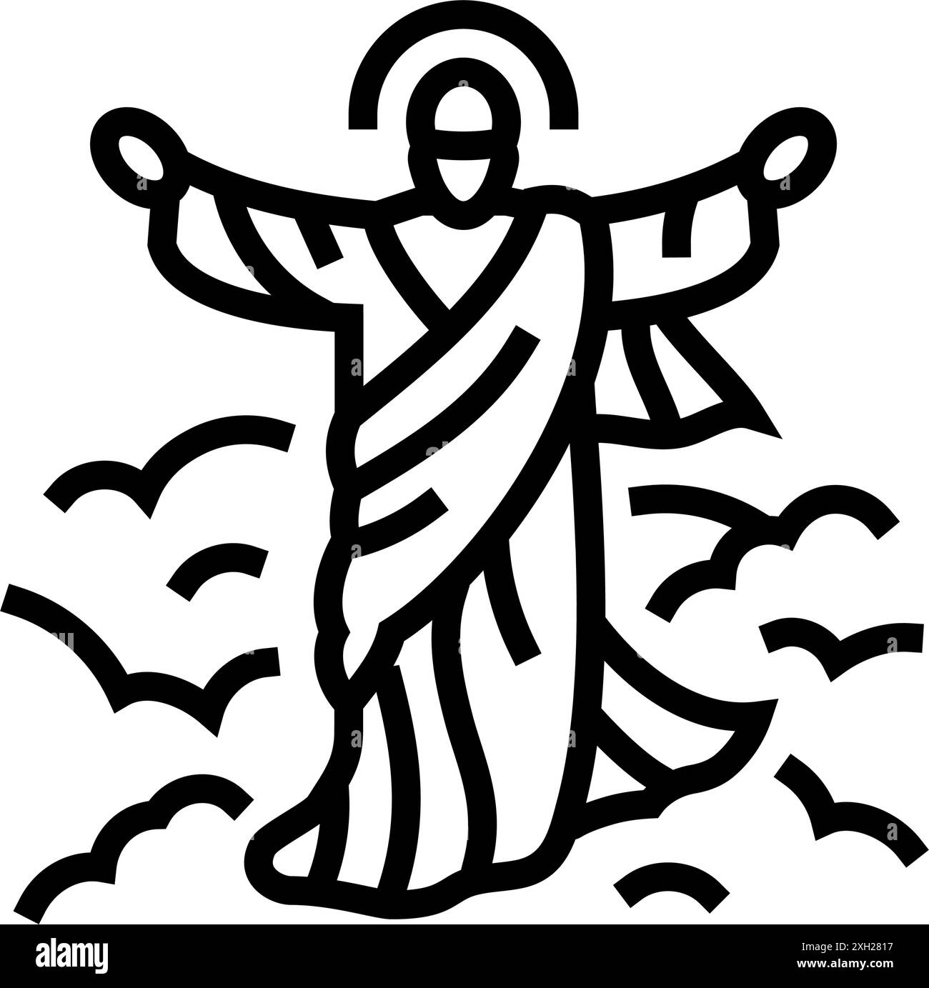 ascension de jésus fête catholique illustration vectorielle d'icône de ligne de vacances Illustration de Vecteur